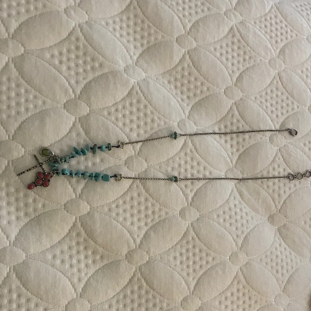 Lucky Brand Turquoise and Red Pendant Necklace - Picture 3 of 5